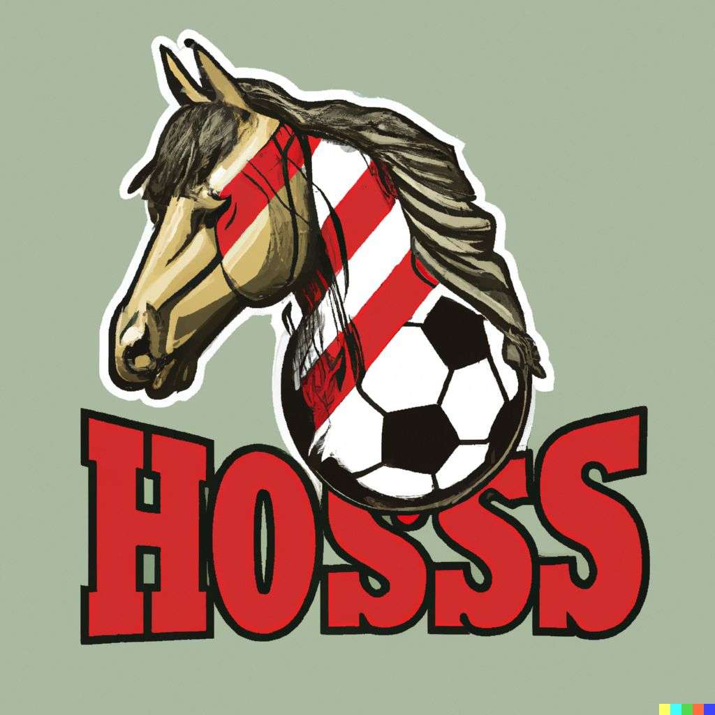 a horse, soccer team emblem design